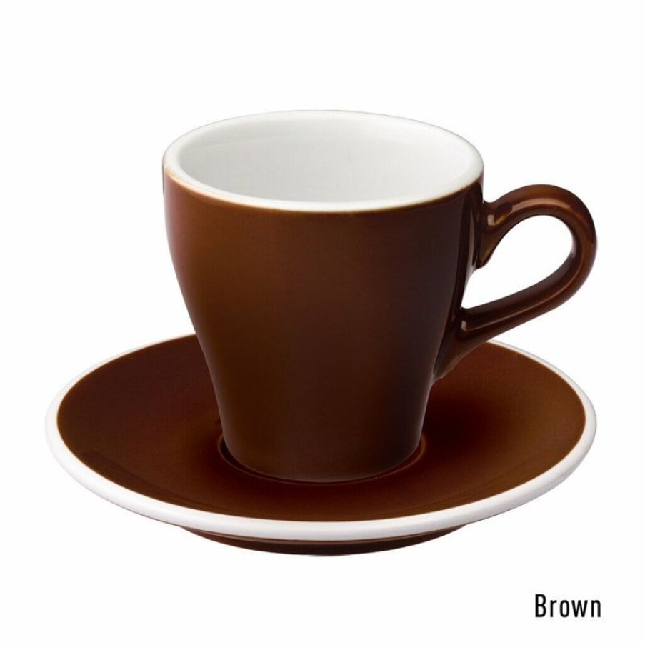 Koffiekopjes Mokken Fabriek | Tulip Koffie Kop & Schotel 18 Cl. Bruin