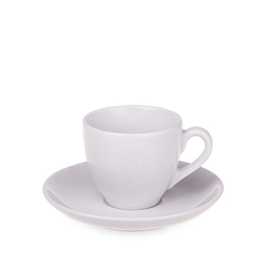 Espresso Kopjes Mokken Fabriek | Rondo Espresso Kop En Schotel Wit 8 Cl. Spoed