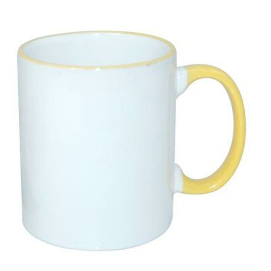 Mokken Mokken Fabriek | Sublimok Gekleurde Rand+Oor Geel 25 Cl.