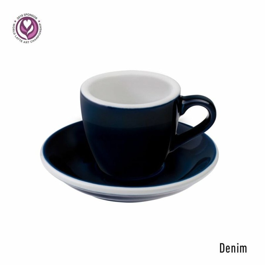 Espresso Kopjes Mokken Fabriek | Egg Espresso Kop & Schotel 8 Cl. Denim