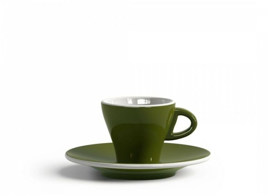 Espresso Kopjes Mokken Fabriek | Gardenia Espresso Kop En Schotel Groen 6,5 Cl.