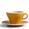 Cappuccino Kopjes Mokken Fabriek | Gardenia Cappuccino Kop En Schotel Donker Geel 26,5 Cl.