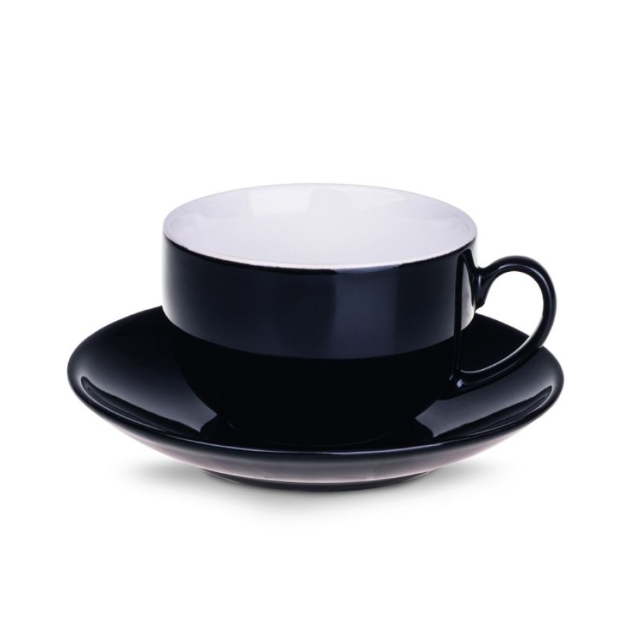 Cappuccino Kopjes Mokken Fabriek | Senora Cappuccino 22 Cl. Zwart Set Spoed