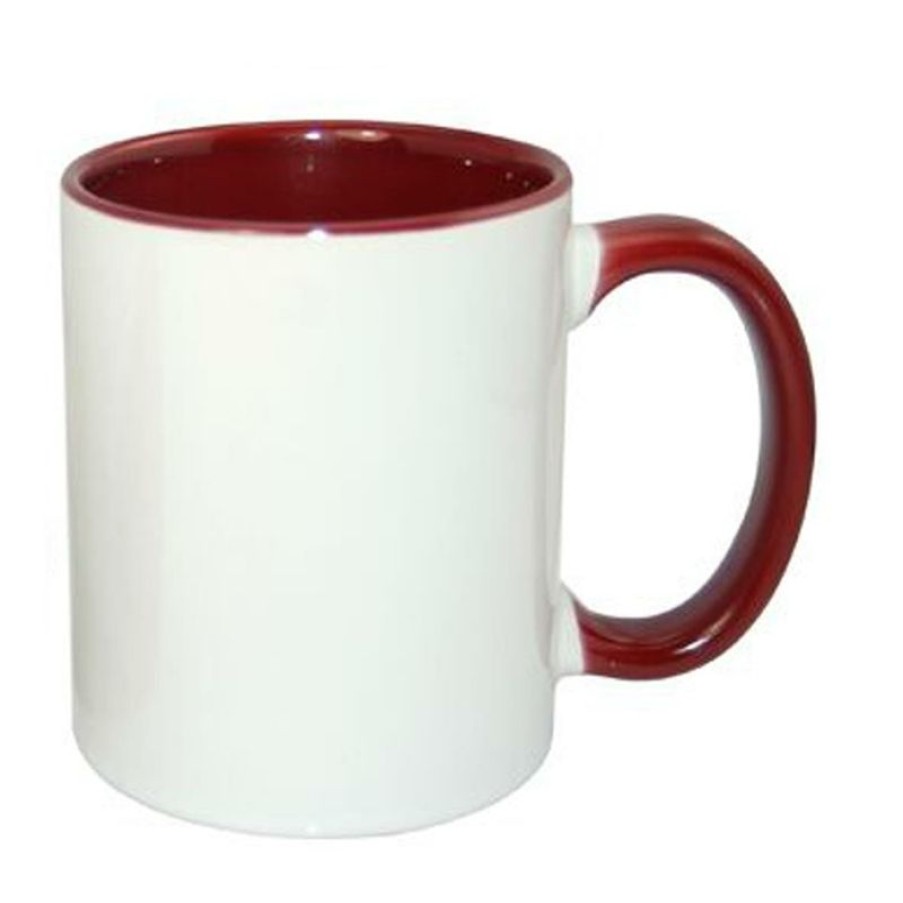 Mokken Mokken Fabriek | Sublimok Gekleurde Binnenzijde+Oor Donkerrood 25 Cl.