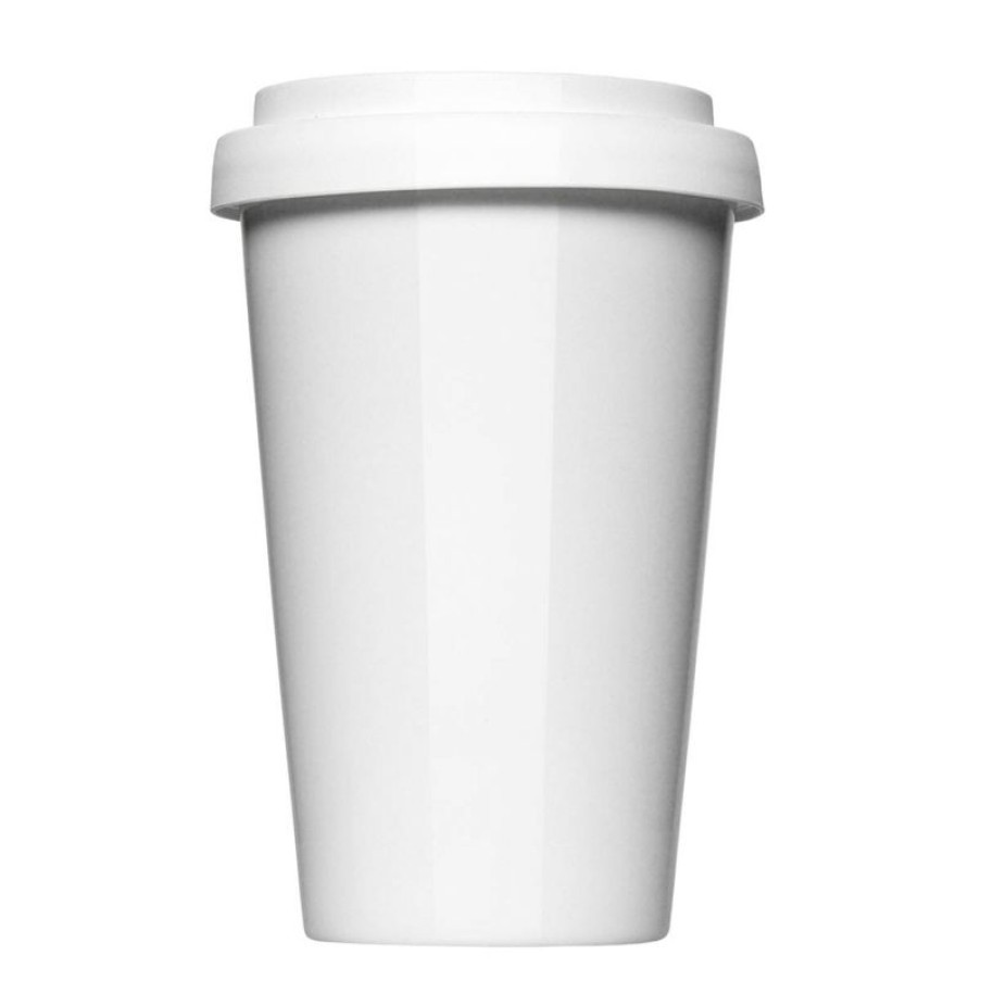 Overig Mokken Fabriek | Dubbelwandige Coffee To Go Beker (Porselein) 30 Cl.