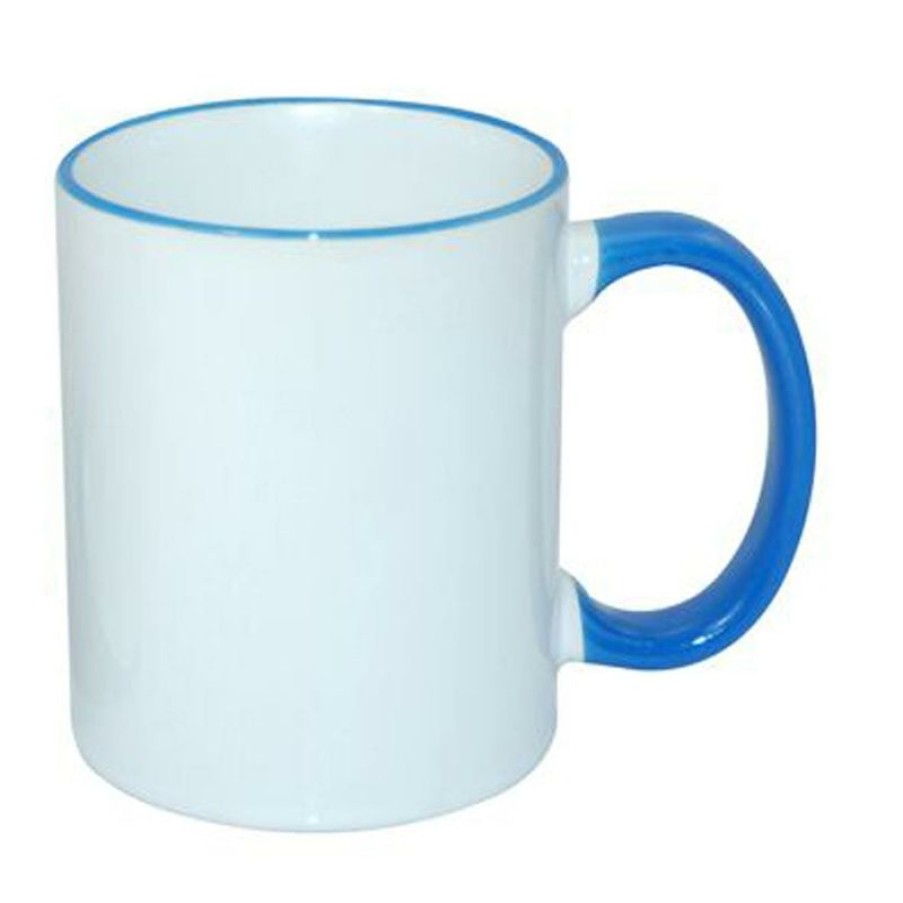 Mokken Mokken Fabriek | Sublimok Gekleurde Rand+Oor Lichtblauw 25 Cl.