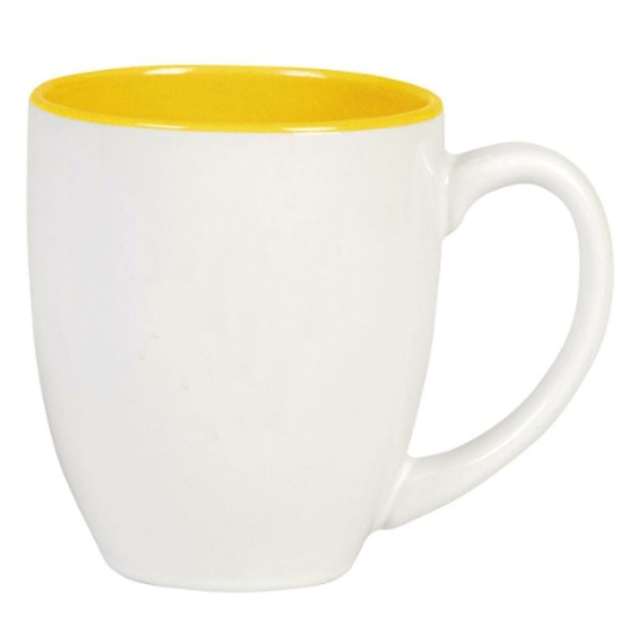 Mokken Mokken Fabriek | Big Drink Mok Wit-Geel 50 Cl.
