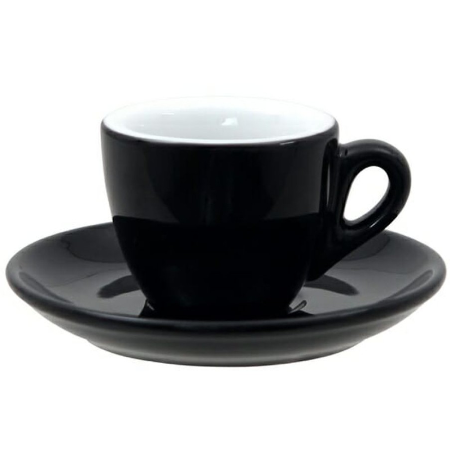 Espresso Kopjes Mokken Fabriek | Rosa Espresso Zwart 7,5 Cl. Set