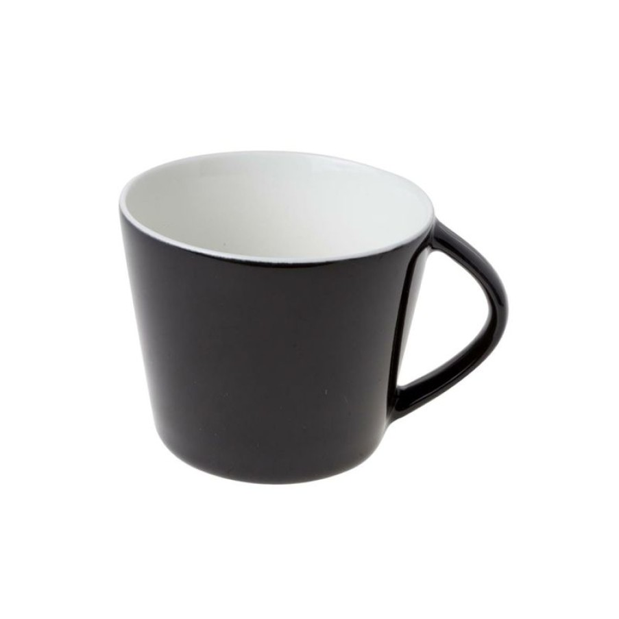 Koffiekopjes Mokken Fabriek | Eva Koffie Kop Zwart-Roomwit 20 Cl.