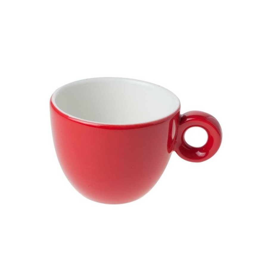 Koffiekopjes Mokken Fabriek | Bola Koffie Kop Rood-Roomwit 15 Cl.