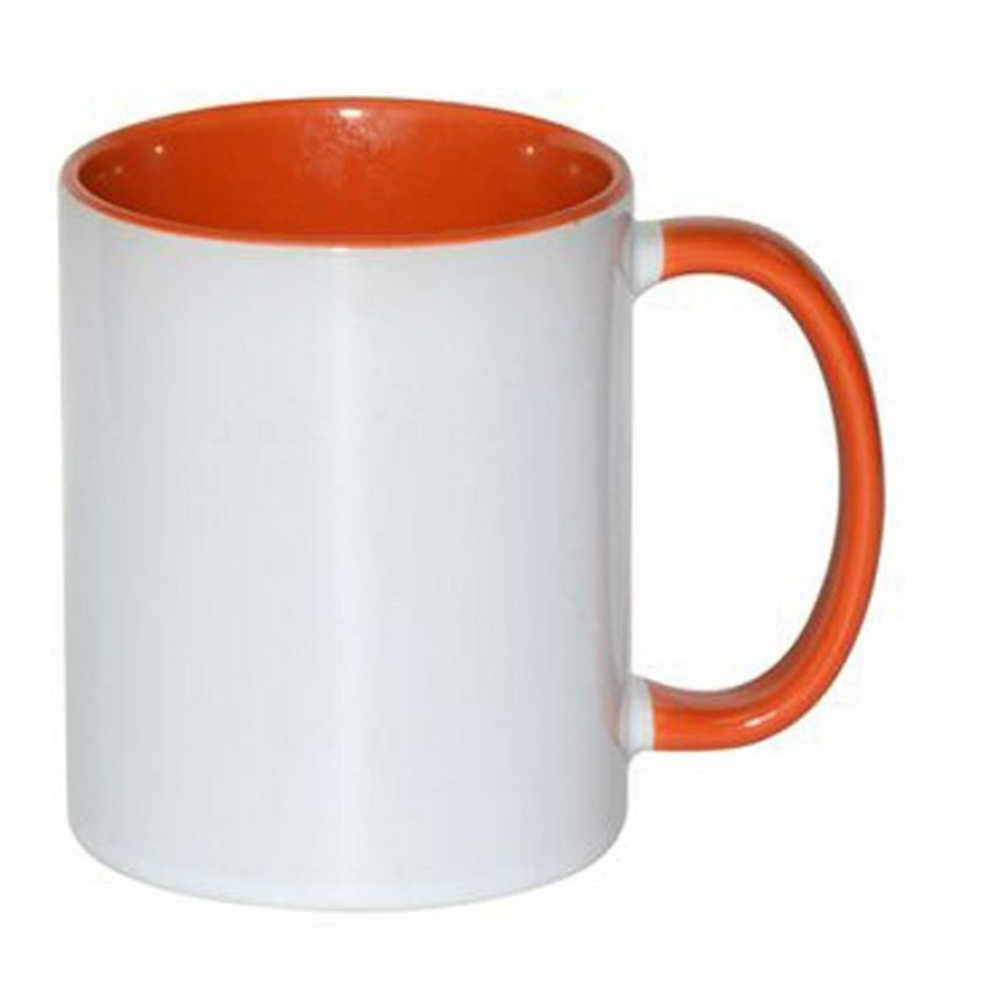 Mokken Mokken Fabriek | Sublimok Gekleurde Binnenzijde+Oor Oranje 25 Cl.