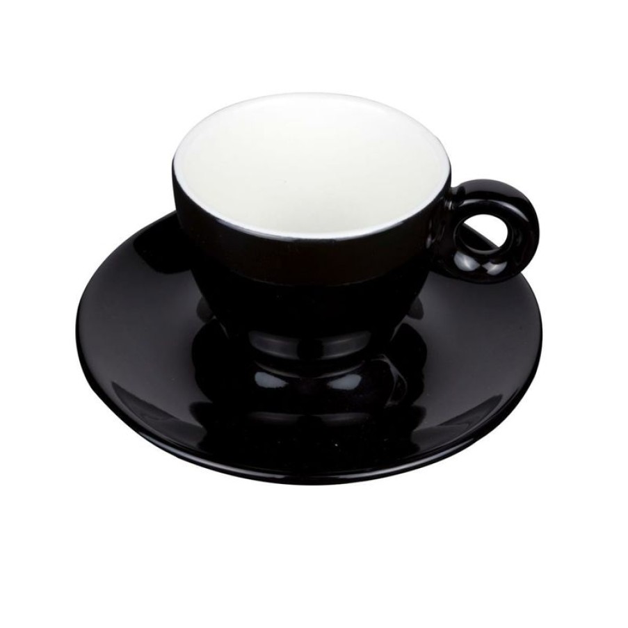 Koffiekopjes Mokken Fabriek | Bola Koffie Zwart-Roomwit 15 Cl. Set