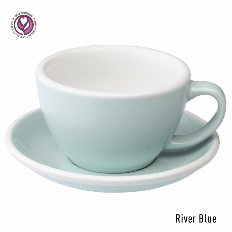 Cappuccino Kopjes Mokken Fabriek | Egg Latte Kop & Schotel 30 Cl. River Blue