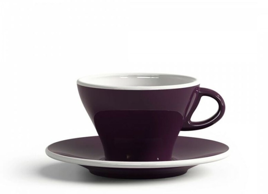 Cappuccino Kopjes Mokken Fabriek | Gardenia Cappuccino Kop En Schotel Violet 26,5 Cl.