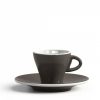 Espresso Kopjes Mokken Fabriek | Gardenia Espresso Kop En Schotel Grijs 6,5 Cl.