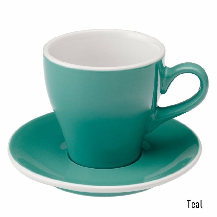 Cappuccino Kopjes Mokken Fabriek | Tulip Cappuccino Kop & Schotel 28 Cl. Teal
