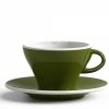 Cappuccino Kopjes Mokken Fabriek | Gardenia Cappuccino Kop En Schotel Groen 26,5 Cl.