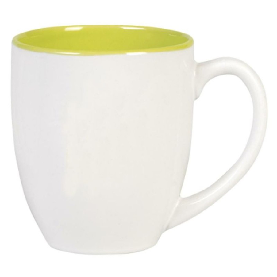 Mokken Mokken Fabriek | Big Drink Mok Wit-Groen 50 Cl.