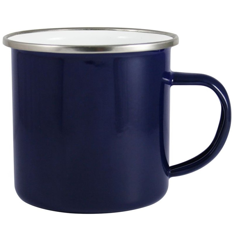Mokken Mokken Fabriek | Emaille Retro Mok Blauw 30 Cl.