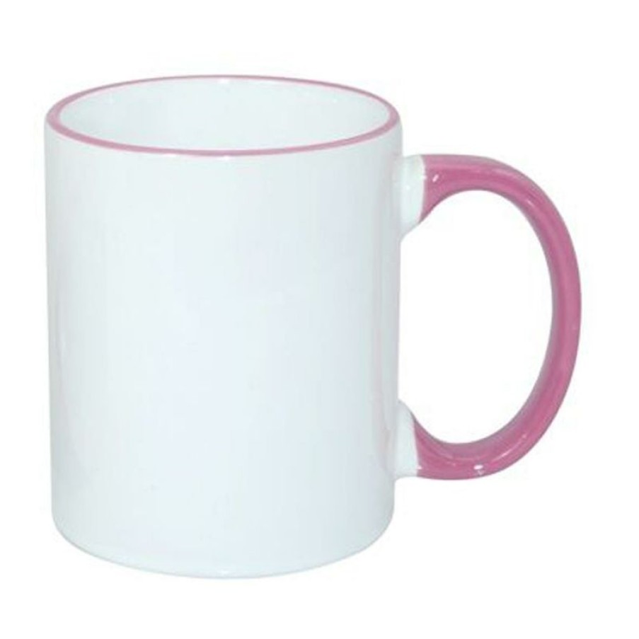 Mokken Mokken Fabriek | Sublimok Gekleurde Rand+Oor Roze 25 Cl.