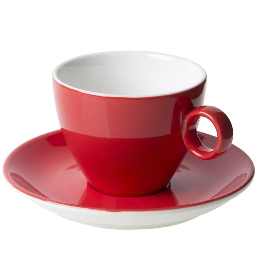 Cappuccino Kopjes Mokken Fabriek | Bart Cappuccino Rood 23 Cl. Set