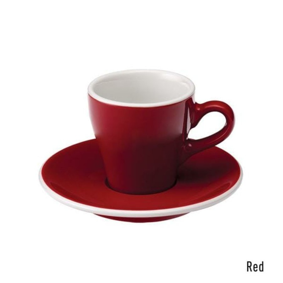 Espresso Kopjes Mokken Fabriek | Tulip Espresso Kop & Schotel 8 Cl. Rood