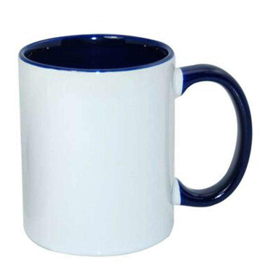 Mokken Mokken Fabriek | Sublimok Gekleurde Binnenzijde+Oor Donkerblauw 25 Cl.