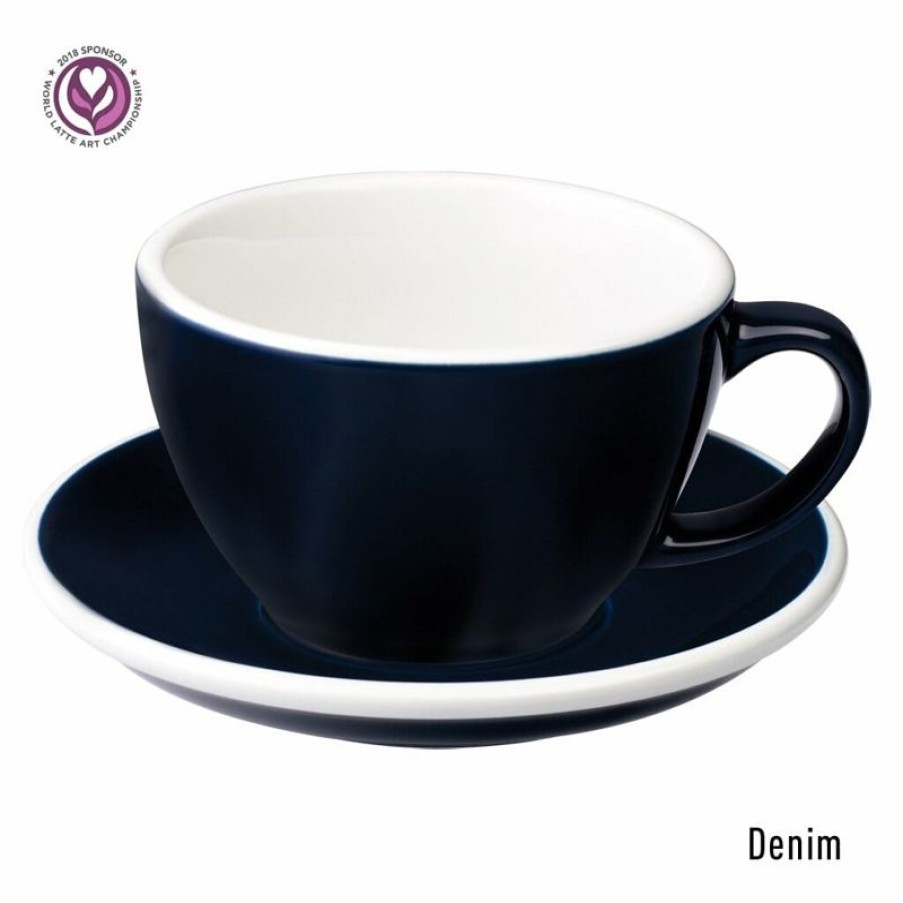 Cappuccino Kopjes Mokken Fabriek | Egg Latte Kop & Schotel 30 Cl. Denim