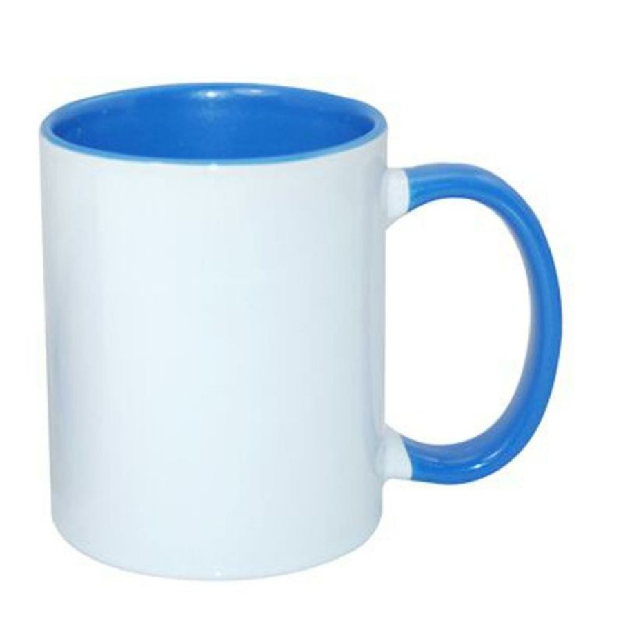 Mokken Mokken Fabriek | Sublimok Gekleurde Binnenzijde+Oor Lichtblauw 25 Cl.