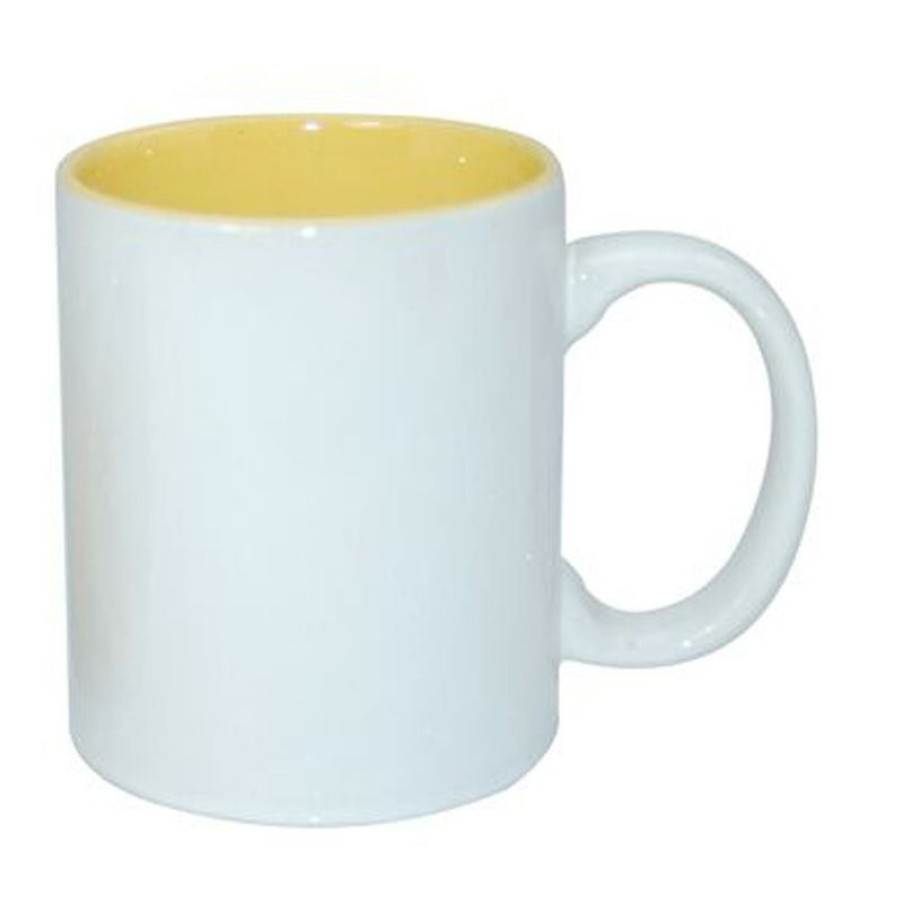 Mokken Mokken Fabriek | Sublimok Gekleurde Binnenzijde Geel 25 Cl.