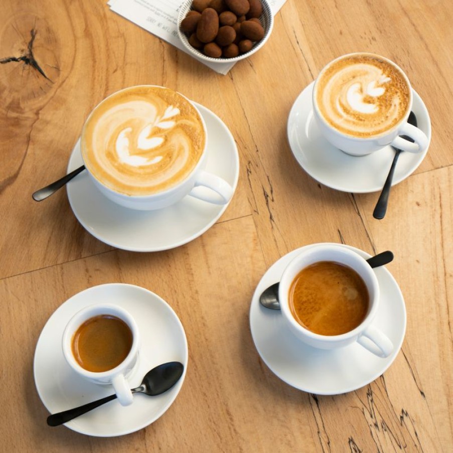 Cappuccino Kopjes Mokken Fabriek | Dom Cappuccino Wit 20 Cl. Set Spoed