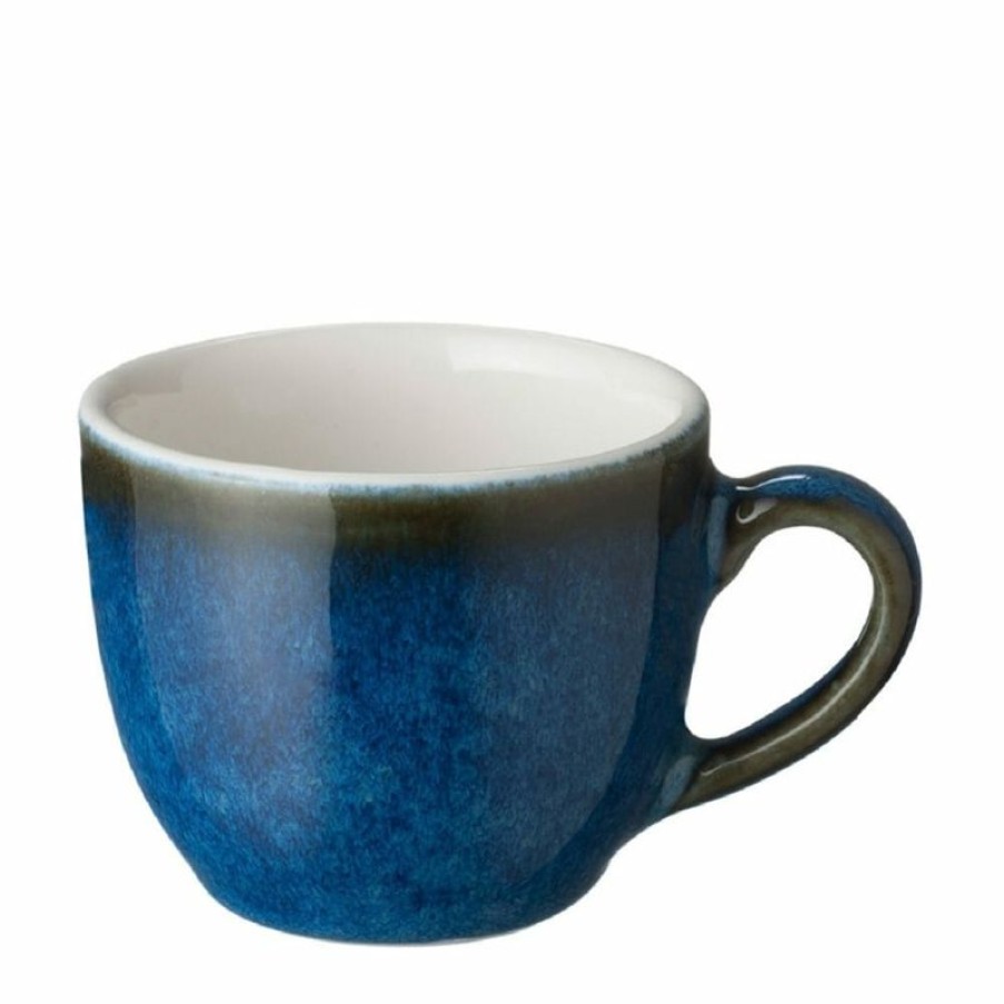 Espresso Kopjes Mokken Fabriek | Batik Espresso Blue Kop & Schotel 8 Cl.