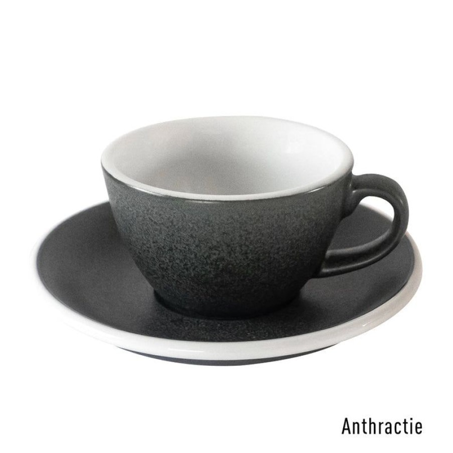 Koffiekopjes Mokken Fabriek | Egg Koffie Kop & Schotel 15 Cl. Anthracite