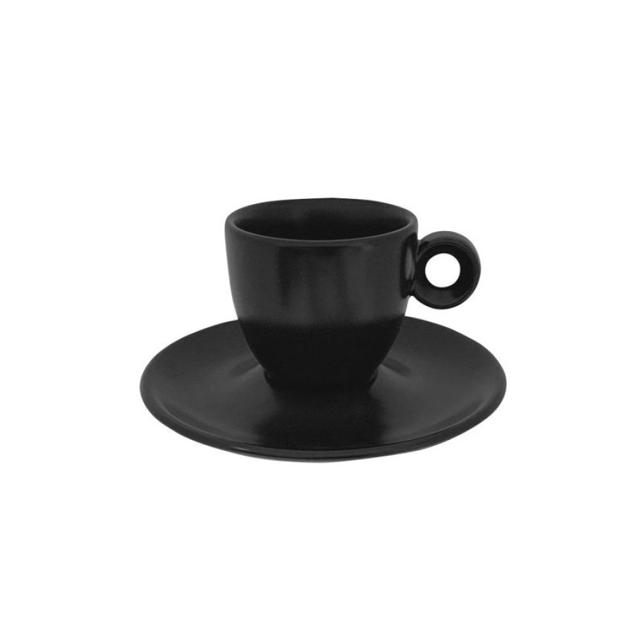 Espresso Kopjes Mokken Fabriek | Bola Espressokop Mat Zwart 8 Cl. Set