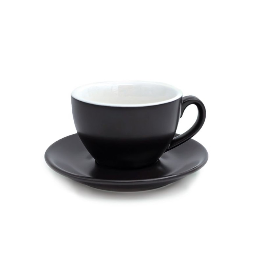 Cappuccino Kopjes Mokken Fabriek | Nero Cappuccino Kop En Schotel Mat Zwart 22 Cl