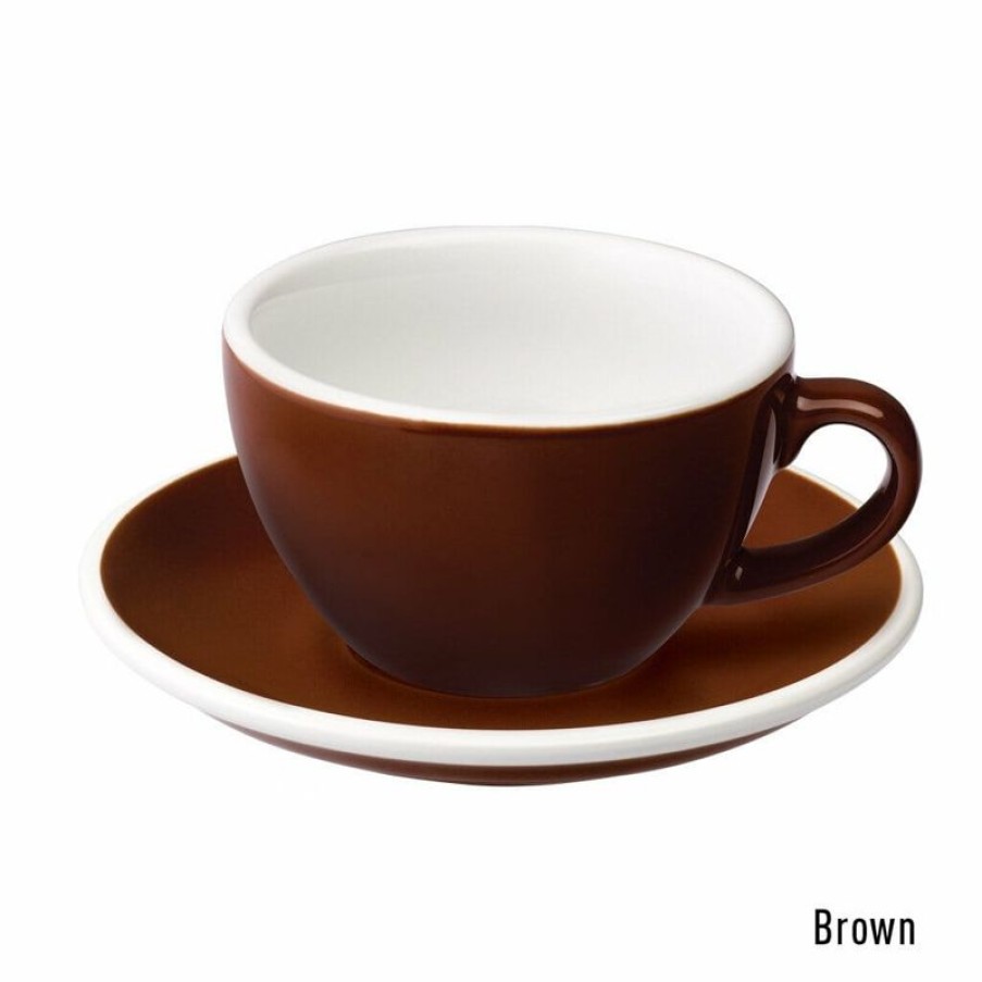 Cappuccino Kopjes Mokken Fabriek | Egg Cappuccino Kop & Schotel 20 Cl. Bruin