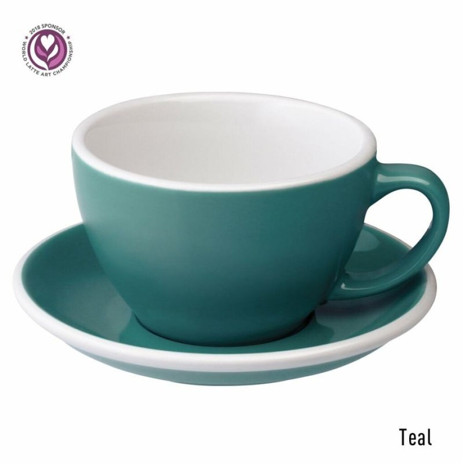 Cappuccino Kopjes Mokken Fabriek | Egg Latte Kop & Schotel 30 Cl. Teal