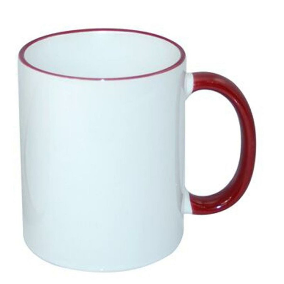Mokken Mokken Fabriek | Sublimok Gekleurde Rand+Oor Donkerrood 25 Cl.