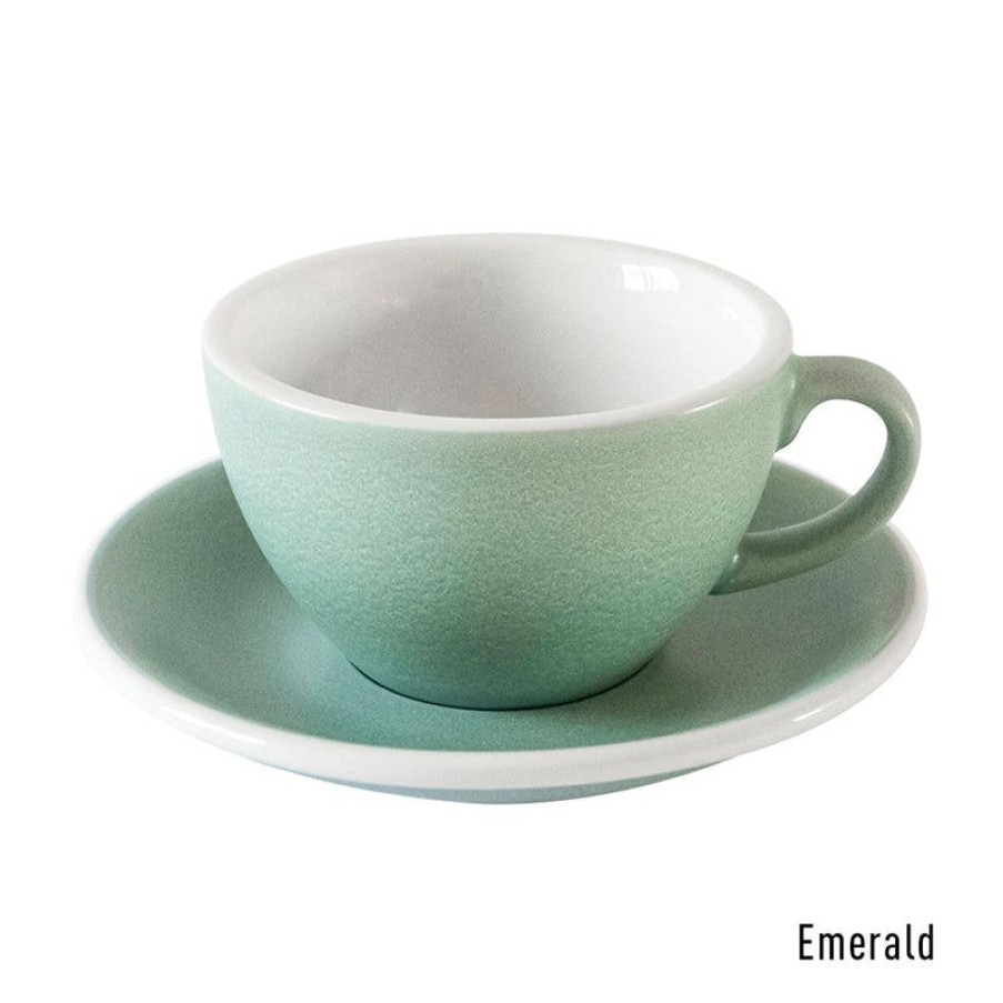 Cappuccino Kopjes Mokken Fabriek | Egg Cappuccino Kop & Schotel 20 Cl. Emerald