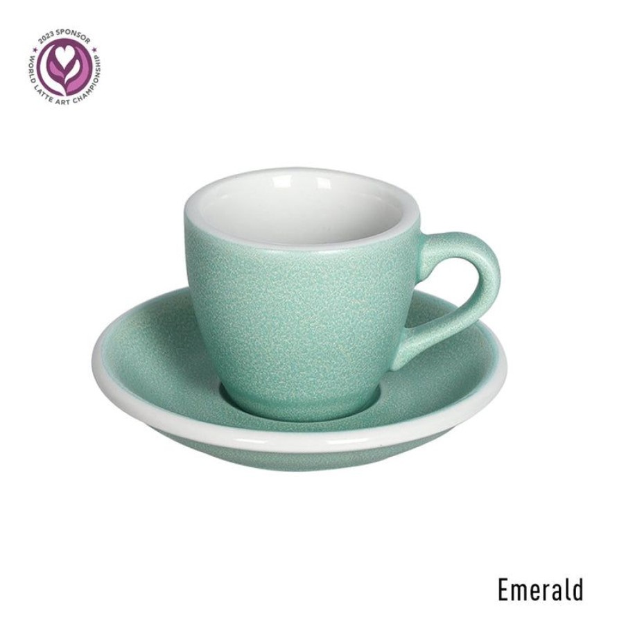 Espresso Kopjes Mokken Fabriek | Egg Espresso Kop & Schotel 8 Cl. Emerald
