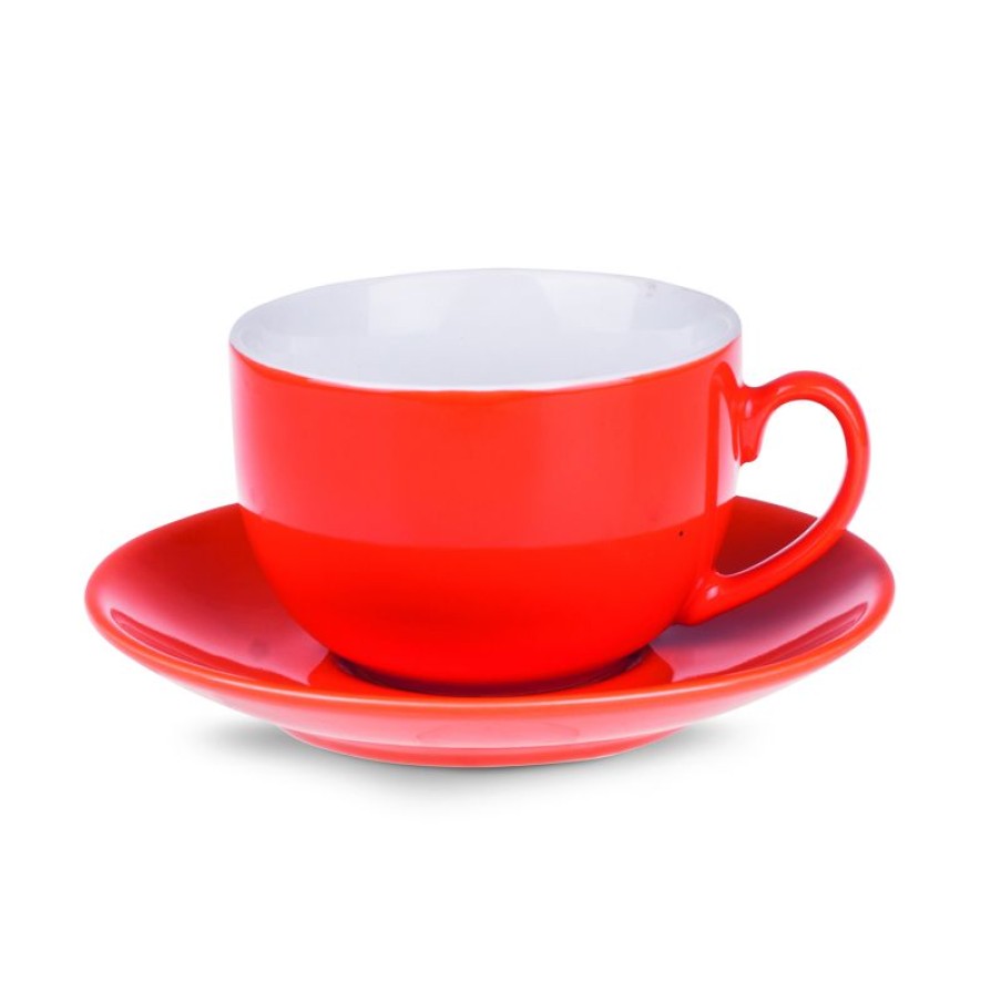 Cappuccino Kopjes Mokken Fabriek | Senora Cappuccino 22 Cl. Oranje Set Spoed