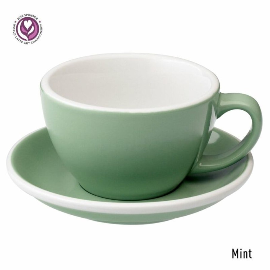 Cappuccino Kopjes Mokken Fabriek | Egg Latte Kop & Schotel 30 Cl. Mint
